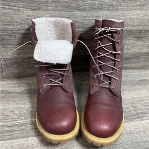 Timberland 8311a  Teddy Burgundy￼Boots Waterproof Winter  Women size 8